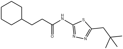 3-cyclohexyl-N-[5-(2,2-dimethylpropyl)-1,3,4-thiadiazol-2-yl]propanamide Struktur