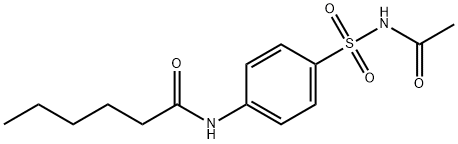 N-[4-(acetylsulfamoyl)phenyl]hexanamide Struktur