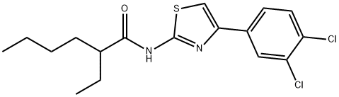 N-[4-(3,4-dichlorophenyl)-1,3-thiazol-2-yl]-2-ethylhexanamide Struktur