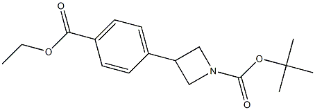 1-AZETIDINECARBOXYLIC ACID, 3-[4-(ETHOXYCARBONYL)PHENYL]-, 1,1-DIMETHYLETHYL ESTER Struktur