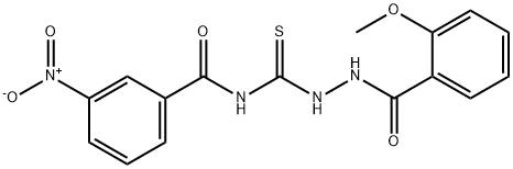 N-{[2-(2-methoxybenzoyl)hydrazino]carbonothioyl}-3-nitrobenzamide Struktur