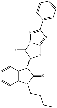 (5Z)-5-(1-butyl-2-oxoindol-3-ylidene)-2-phenyl-[1,3]thiazolo[3,2-b][1,2,4]triazol-6-one Struktur