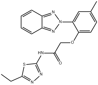 2-[2-(2H-1,2,3-benzotriazol-2-yl)-4-methylphenoxy]-N-(5-ethyl-1,3,4-thiadiazol-2-yl)acetamide Struktur