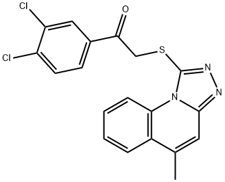 1-(3,4-dichlorophenyl)-2-((5-methyl-[1,2,4]triazolo[4,3-a]quinolin-1-yl)thio)ethan-1-one Struktur