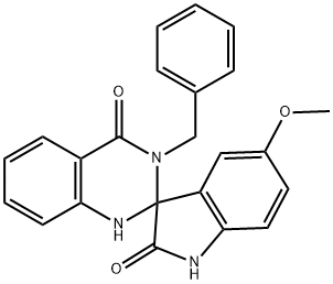 3'-benzyl-5-methoxyspiro[1H-indole-3,2'-1H-quinazoline]-2,4'-dione Struktur