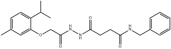 N-benzyl-4-{2-[(2-isopropyl-5-methylphenoxy)acetyl]hydrazino}-4-oxobutanamide Struktur