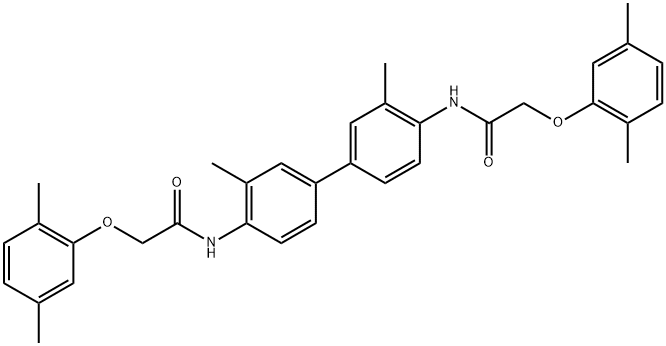 N,N'-(3,3'-dimethyl-4,4'-biphenyldiyl)bis[2-(2,5-dimethylphenoxy)acetamide] Struktur