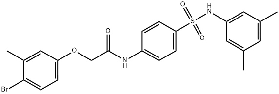 2-(4-bromo-3-methylphenoxy)-N-(4-{[(3,5-dimethylphenyl)amino]sulfonyl}phenyl)acetamide Struktur