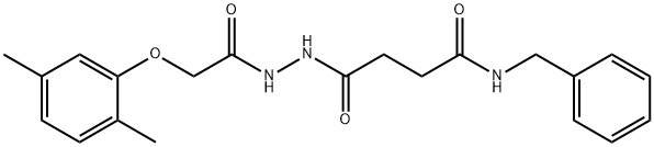 N-benzyl-4-{2-[(2,5-dimethylphenoxy)acetyl]hydrazino}-4-oxobutanamide Struktur