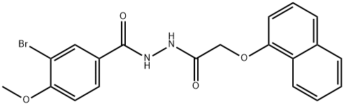 3-bromo-4-methoxy-N'-[(1-naphthyloxy)acetyl]benzohydrazide Struktur