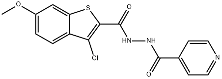 N'-[(3-chloro-6-methoxy-1-benzothien-2-yl)carbonyl]isonicotinohydrazide Struktur