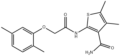 2-{[(2,5-dimethylphenoxy)acetyl]amino}-4,5-dimethyl-3-thiophenecarboxamide Struktur