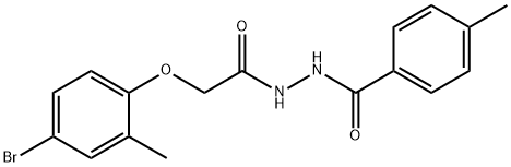 N'-[(4-bromo-2-methylphenoxy)acetyl]-4-methylbenzohydrazide Struktur