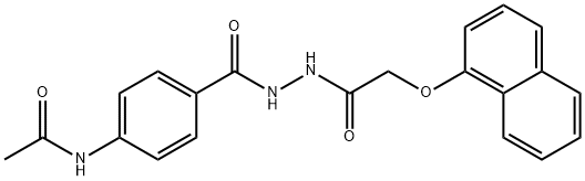 N-[4-({2-[(1-naphthyloxy)acetyl]hydrazino}carbonyl)phenyl]acetamide Struktur