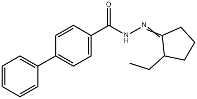 N'-(2-ethylcyclopentylidene)-4-biphenylcarbohydrazide Struktur