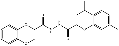 2-(2-isopropyl-5-methylphenoxy)-N'-[(2-methoxyphenoxy)acetyl]acetohydrazide Struktur