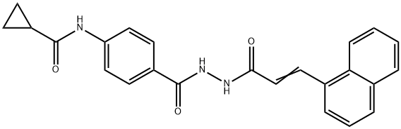 N-[4-({2-[3-(1-naphthyl)acryloyl]hydrazino}carbonyl)phenyl]cyclopropanecarboxamide Struktur