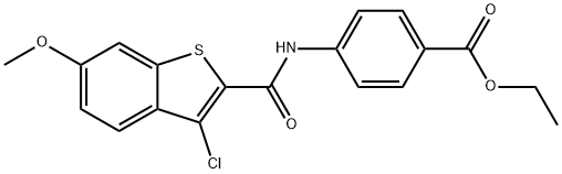 ethyl 4-{[(3-chloro-6-methoxy-1-benzothien-2-yl)carbonyl]amino}benzoate Struktur