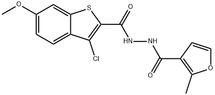 N'-[(3-chloro-6-methoxy-1-benzothien-2-yl)carbonyl]-2-methyl-3-furohydrazide Struktur