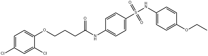 4-(2,4-dichlorophenoxy)-N-(4-{[(4-ethoxyphenyl)amino]sulfonyl}phenyl)butanamide Struktur