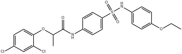 2-(2,4-dichlorophenoxy)-N-(4-{[(4-ethoxyphenyl)amino]sulfonyl}phenyl)propanamide Struktur