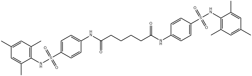 N,N'-bis{4-[(mesitylamino)sulfonyl]phenyl}hexanediamide Struktur