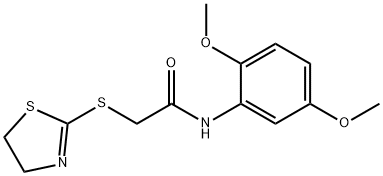 2-(4,5-dihydro-1,3-thiazol-2-ylsulfanyl)-N-(2,5-dimethoxyphenyl)acetamide Struktur