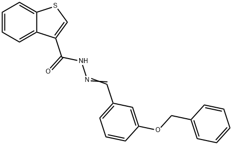 N-[(E)-(3-phenylmethoxyphenyl)methylideneamino]-1-benzothiophene-3-carboxamide Struktur