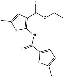 ethyl 5-methyl-2-{[(5-methylfuran-2-yl)carbonyl]amino}thiophene-3-carboxylate Struktur