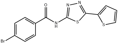 4-bromo-N-[5-(thiophen-2-yl)-1,3,4-thiadiazol-2-yl]benzamide Struktur