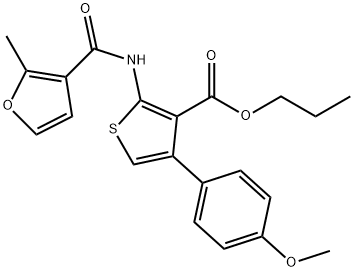 propyl 4-(4-methoxyphenyl)-2-[(2-methylfuran-3-carbonyl)amino]thiophene-3-carboxylate Struktur