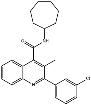 2-(3-chlorophenyl)-N-cycloheptyl-3-methylquinoline-4-carboxamide Struktur