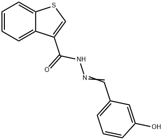 N-[(E)-(3-hydroxyphenyl)methylideneamino]-1-benzothiophene-3-carboxamide Struktur