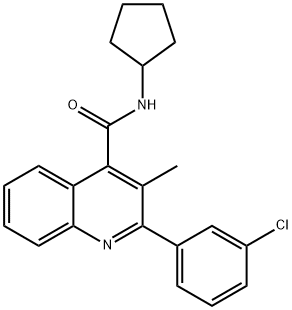 2-(3-chlorophenyl)-N-cyclopentyl-3-methylquinoline-4-carboxamide Struktur