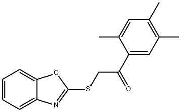 2-(1,3-benzoxazol-2-ylsulfanyl)-1-(2,4,5-trimethylphenyl)ethanone Struktur