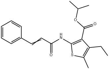 propan-2-yl 4-ethyl-5-methyl-2-[[(E)-3-phenylprop-2-enoyl]amino]thiophene-3-carboxylate Struktur