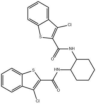 N,N'-1,2-cyclohexanediylbis(3-chloro-1-benzothiophene-2-carboxamide) Struktur