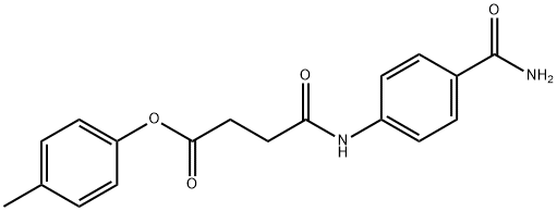 4-methylphenyl 4-{[4-(aminocarbonyl)phenyl]amino}-4-oxobutanoate Struktur