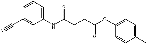 4-methylphenyl 4-[(3-cyanophenyl)amino]-4-oxobutanoate Struktur