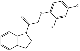 1-[(2-bromo-4-chlorophenoxy)acetyl]indoline Struktur