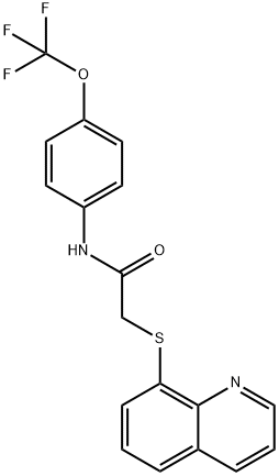 2-quinolin-8-ylsulfanyl-N-[4-(trifluoromethoxy)phenyl]acetamide Struktur