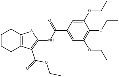 ethyl 2-(3,4,5-triethoxybenzamido)-4,5,6,7-tetrahydrobenzo[b]thiophene-3-carboxylate Struktur