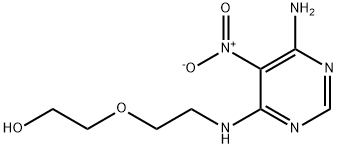 2-(2-((6-amino-5-nitropyrimidin-4-yl)amino)ethoxy)ethan-1-ol Struktur