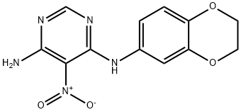 N4-(2,3-dihydrobenzo[b][1,4]dioxin-6-yl)-5-nitropyrimidine-4,6-diamine Struktur