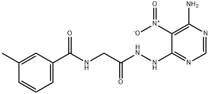 N-(2-(2-(6-amino-5-nitropyrimidin-4-yl)hydrazinyl)-2-oxoethyl)-3-methylbenzamide Struktur