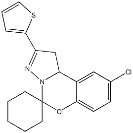 9-chloro-2-thiophen-2-ylspiro[1,10b-dihydropyrazolo[1,5-c][1,3]benzoxazine-5,1'-cyclohexane] Struktur