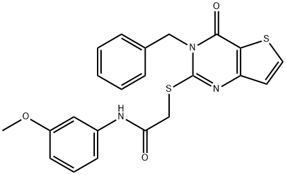 2-((3-benzyl-4-oxo-3,4-dihydrothieno[3,2-d]pyrimidin-2-yl)thio)-N-(3-methoxyphenyl)acetamide Struktur