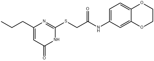 N-(2,3-dihydro-1,4-benzodioxin-6-yl)-2-[(4-hydroxy-6-propylpyrimidin-2-yl)sulfanyl]acetamide Struktur