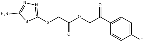 2-(4-fluorophenyl)-2-oxoethyl [(5-amino-1,3,4-thiadiazol-2-yl)sulfanyl]acetate Struktur