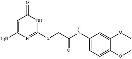 2-[(6-amino-4-oxo-1H-pyrimidin-2-yl)sulfanyl]-N-(3,4-dimethoxyphenyl)acetamide Struktur